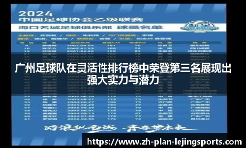 广州足球队在灵活性排行榜中荣登第三名展现出强大实力与潜力